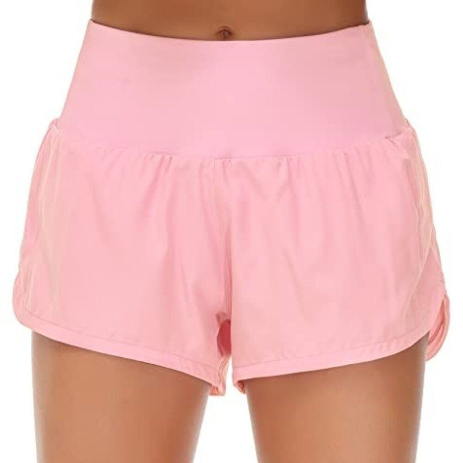 GYM Rainbow Women’s High Waisted Running Shorts NWOT size Medium Pink