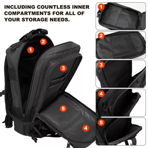 30L Military Tactical Backpack Rucksack Camping Hiking Shoulder Bag Travel