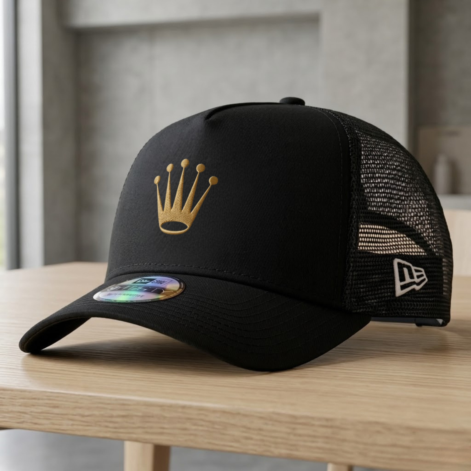 rolex gold logo Embroidered Hat 9FORTY Black Baseball Cap Mesh Trucker Men