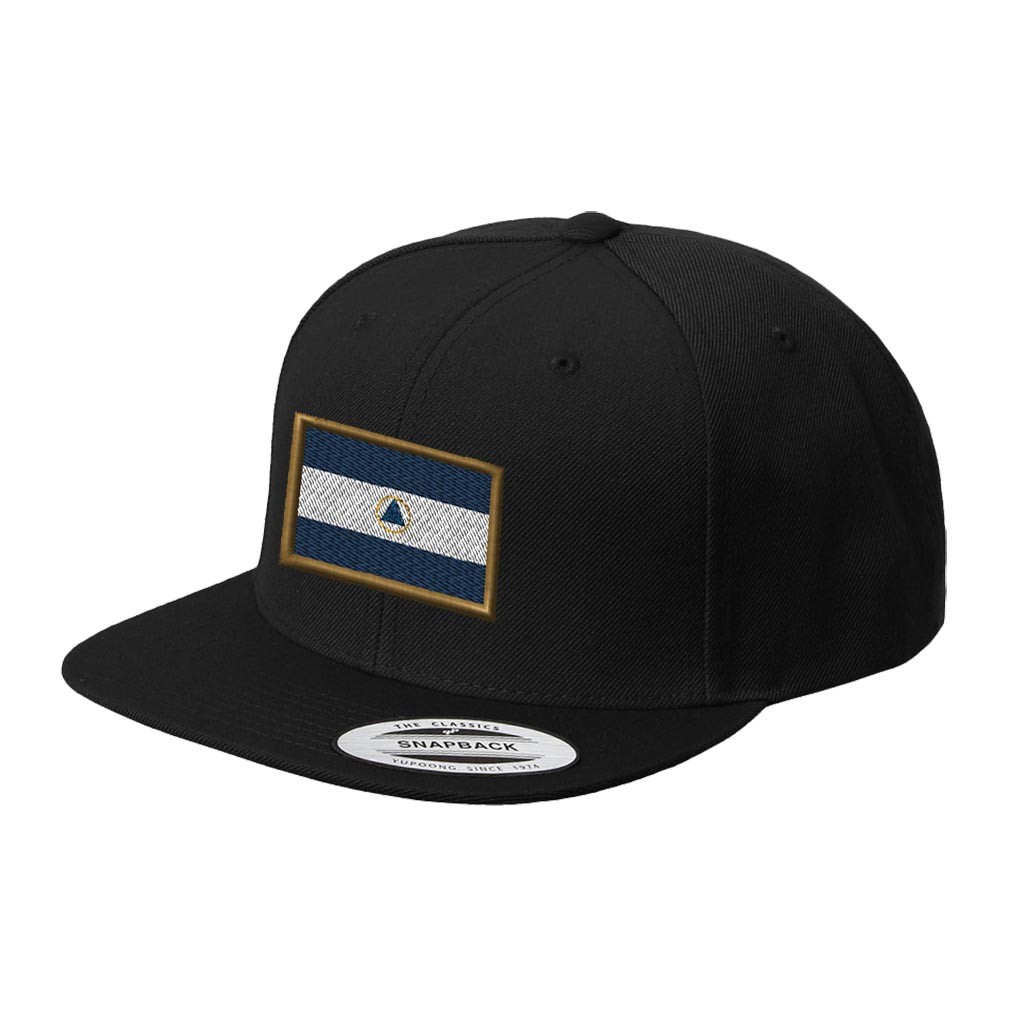 Nicaragua Embroidered Flat Visor Snapback Hat