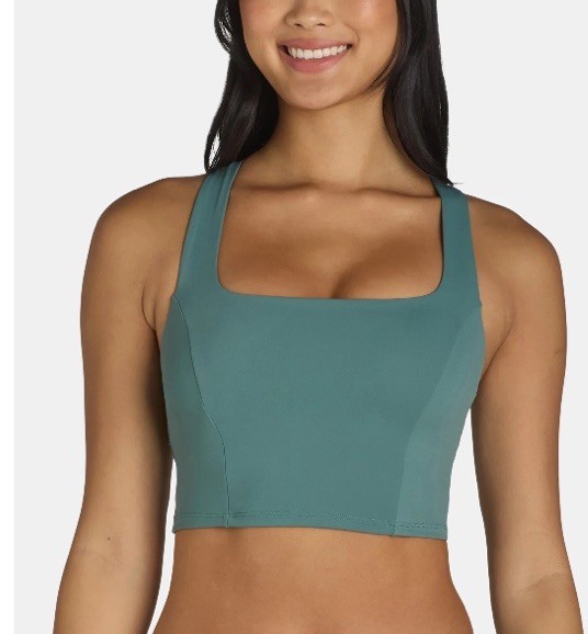 Avia Women’s Medium Support Square Neck Sports Bra Color Teal Multi- Sizes New