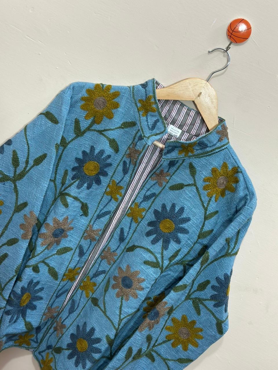 Indian Handmade Cotton Suzani Embroidered Jacket Women Boho Floral Ethnic Coat