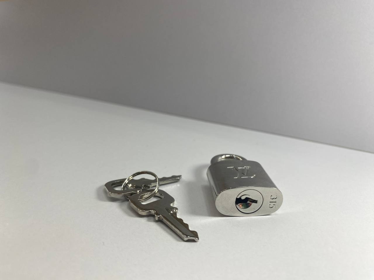 Louis Vuitton PadLock Lock 2 Key Brass Silver Number 315