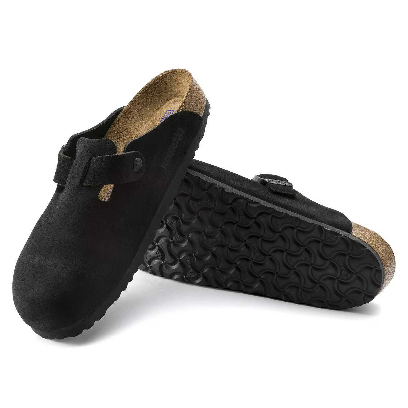 Birkenstock Boston Soft Footbed Clog Black Suede Unisex Comfort Slip-On Sandals