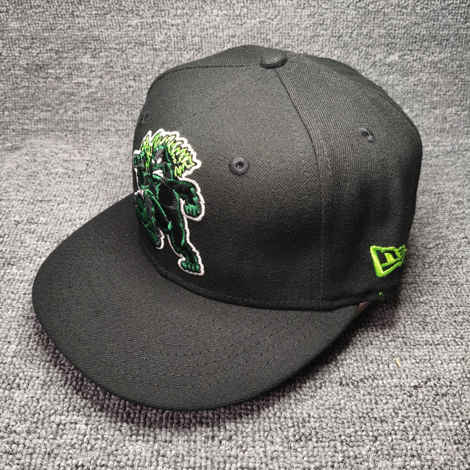 New Era Hillsboro Hops 59FIFTY Fitted Black Size 7 MiLB Hat