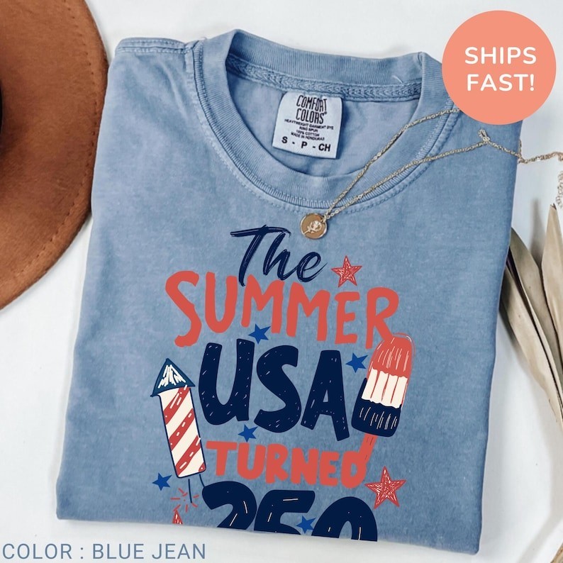 Comfort Colors® 250th Anniversary Shirt, USA 250 Patriotic Shirt, The Summer USA