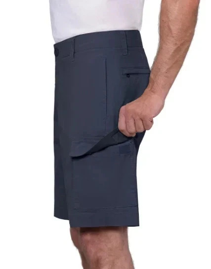 Wearfirst Men’s Classic Fit Stretch Fabric Cargo Shorts, Blue, 30