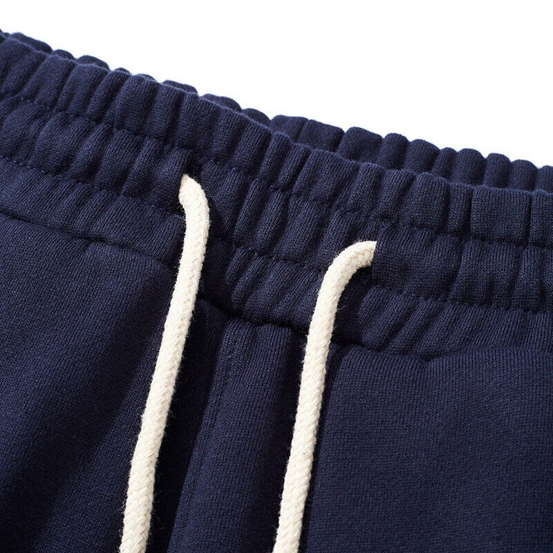 Men’s Straight Sweater Pants Basic Solid Color Thick Sports Casual Pants