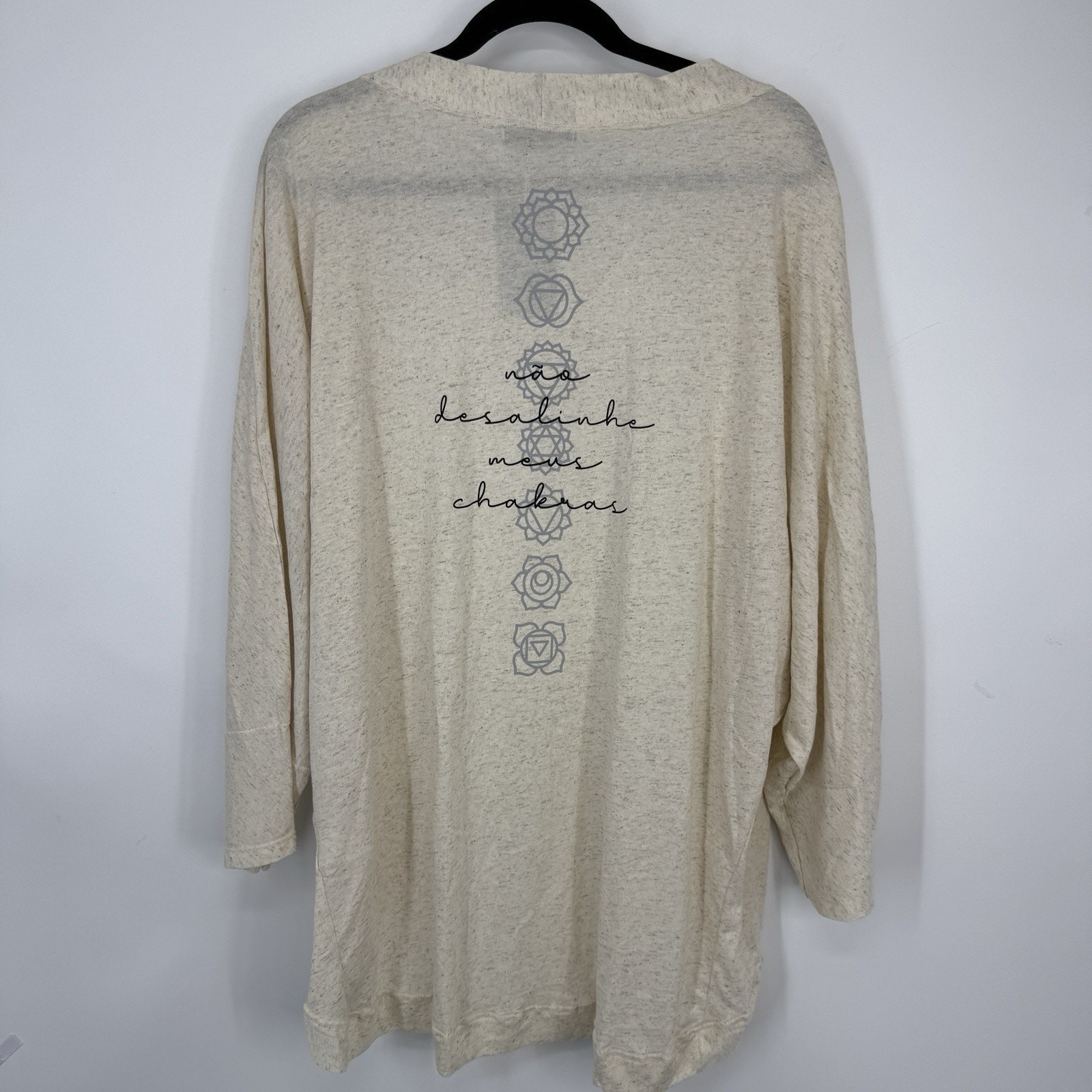 Nogah Chakras Kimono Top O/S Natural Ivory Linen Blend NEW Art to wear