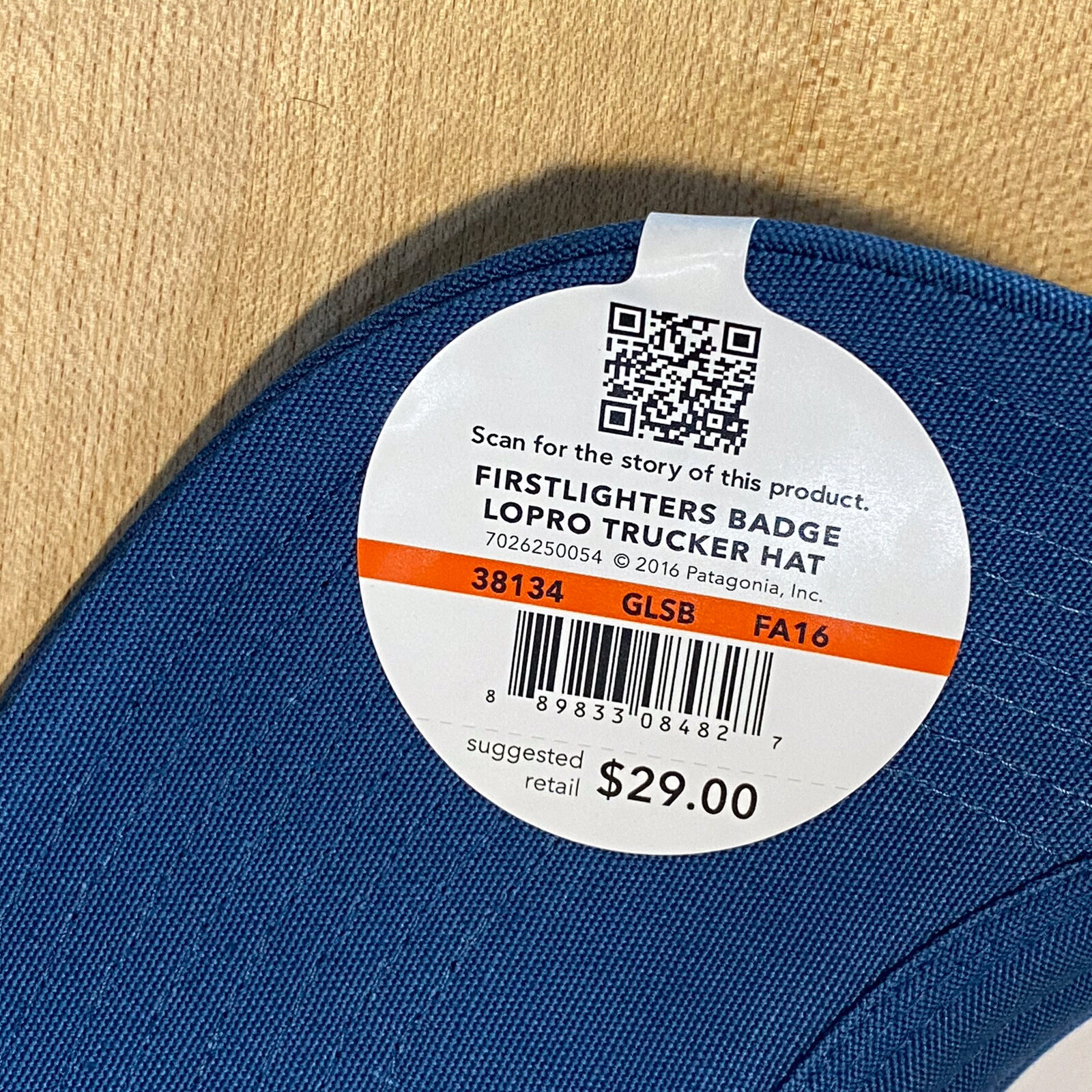 Patagonia Firstlighters Badge Lopro Trucker Hat – New With Tags – Glass Blue