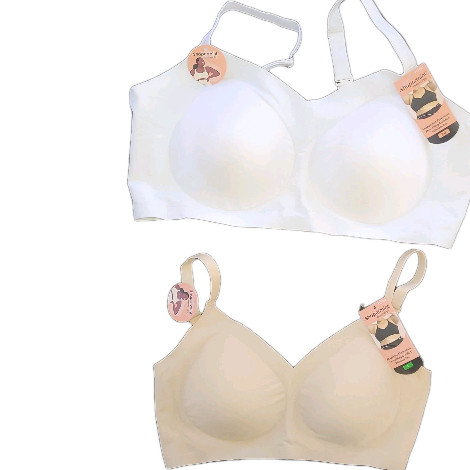 Shapermint Essentials Everyday Comfort Straps Wireless Shaping Bra, L, M, 3XL,