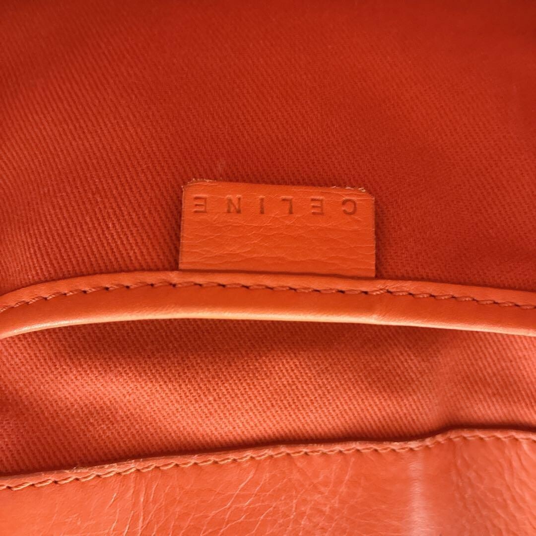 CELINE Boogie Bag Leather Orange Vintage Authentic From Japan