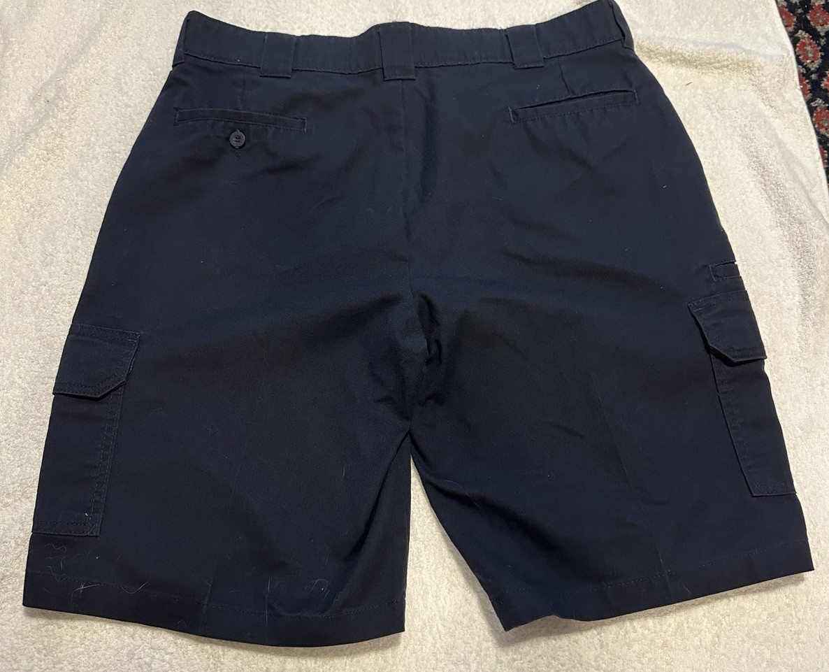 Dickies FLEX Men’s Navy Solid Cargo Shorts Cotton Canvas Flat Front Pockets