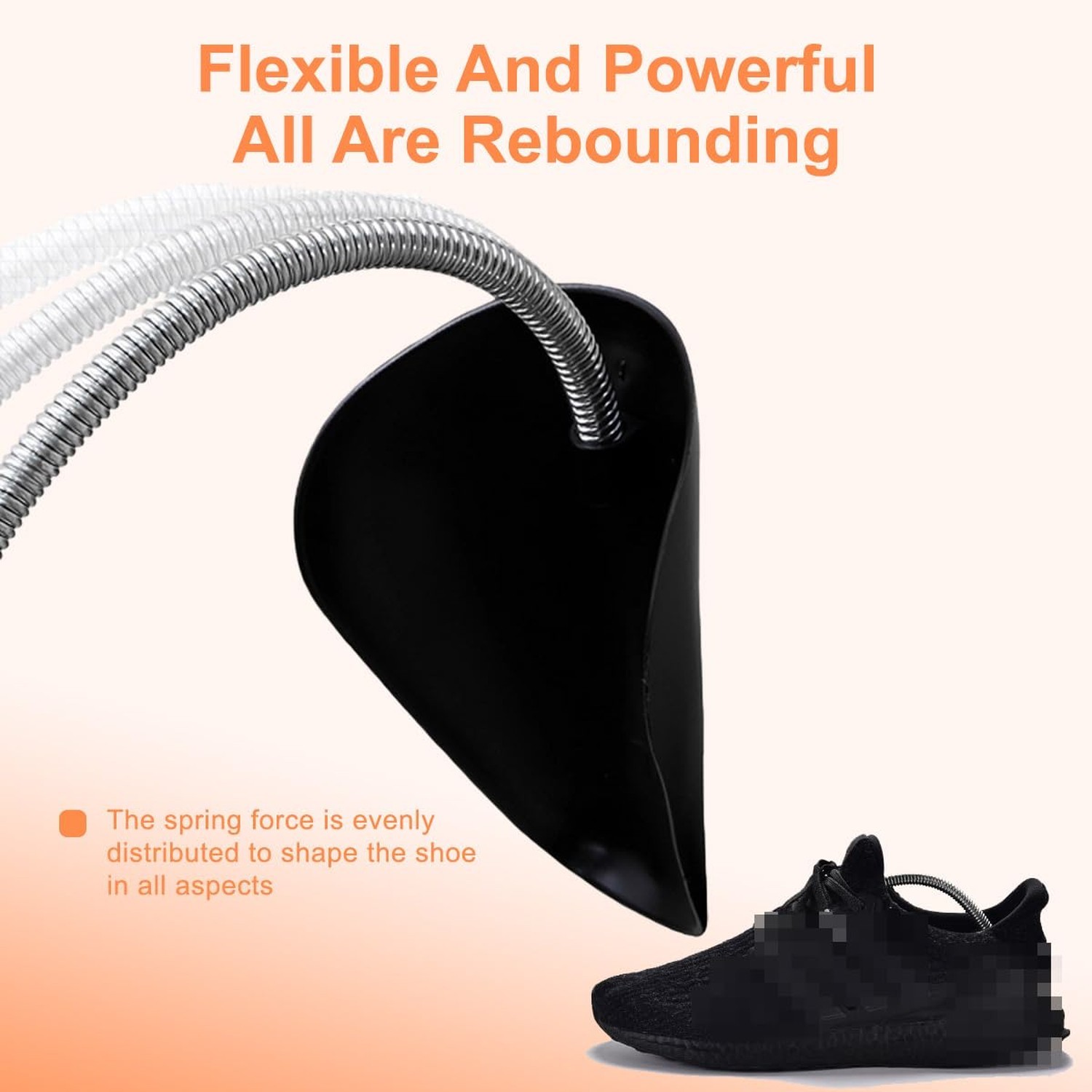 1Pair 27cm/10.6inch Women Size Black Plastic Portable Adjustable Spring Shoe …