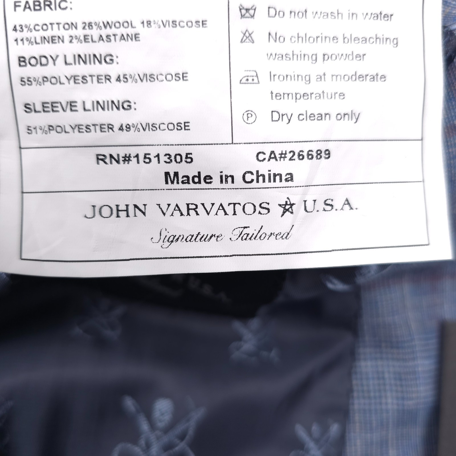 John Varvatos Bond-JF Sport Coat Mens 46R Slim Light Blue Plaid Blazer Jacket