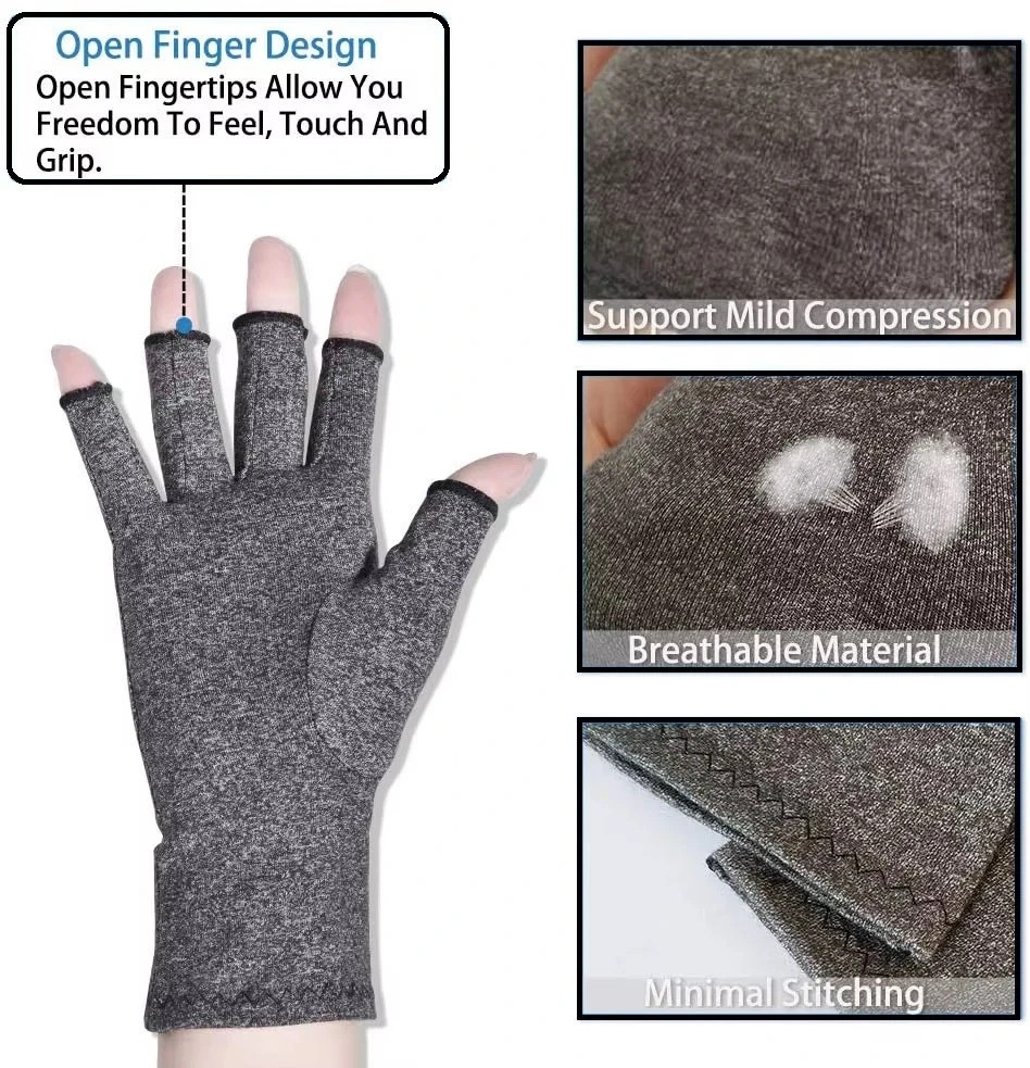 Fingerless Anti Arthritis Compression Gloves Cure Pain Relief Brace Hand Support