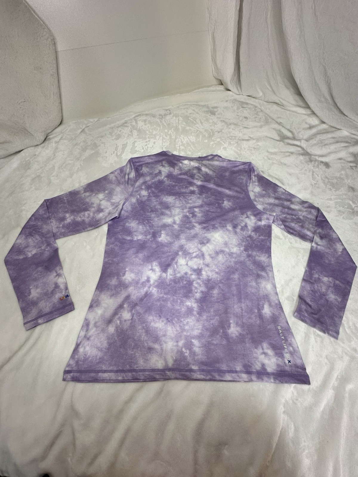 Salt Life SLX Performance Long Sleeve Shirt Womens L Purple Tie Dye NWT