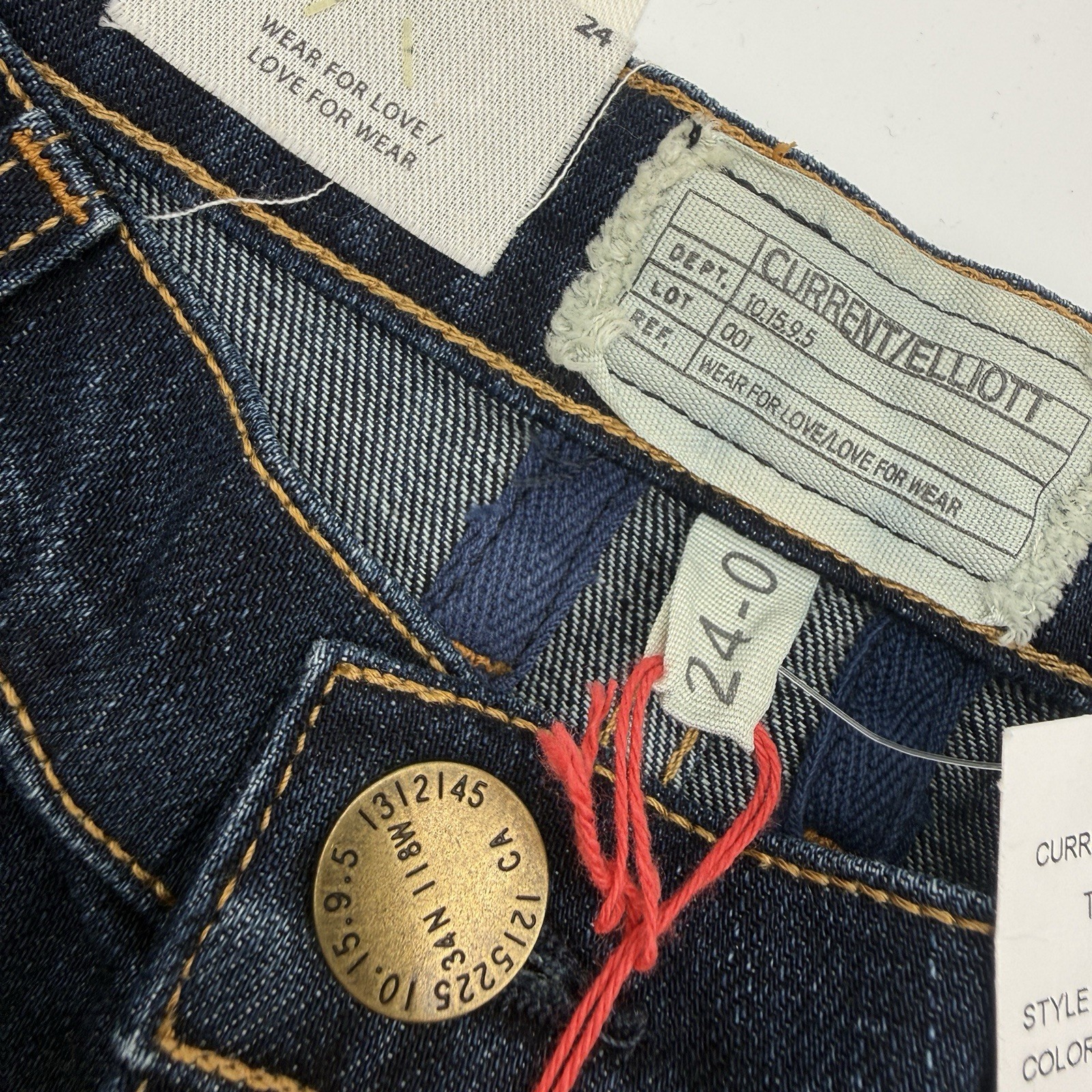 NWT Current/Elliott The Fling in Gibson Destroy Women’s Sz24 USA Boyfriends Fits