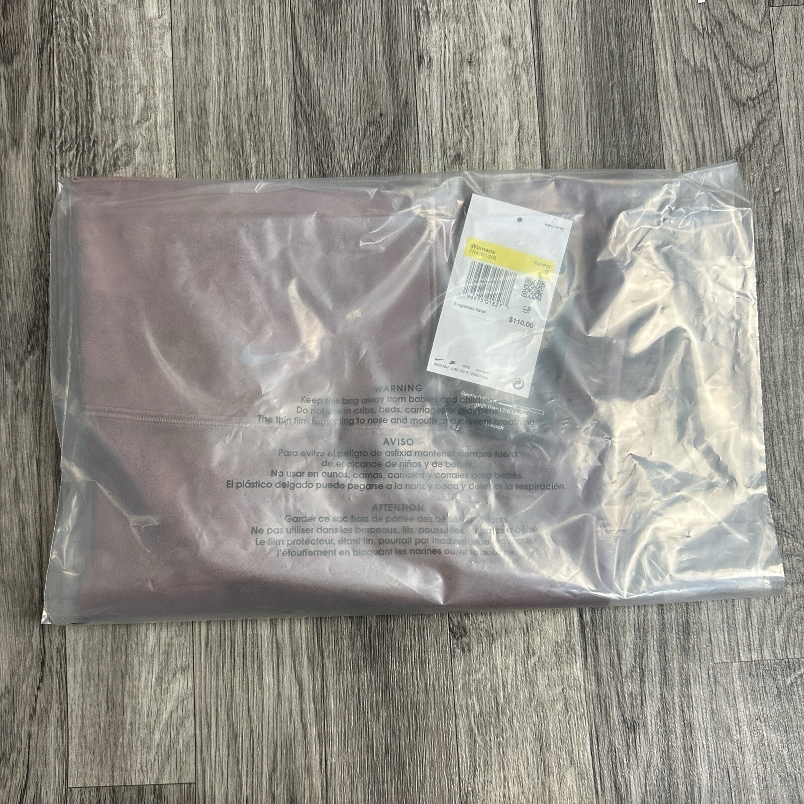 Nike Zenvy Womens High-Waisted 7/8 Leggings Sz S Gentle Support Mauve FN4167-208