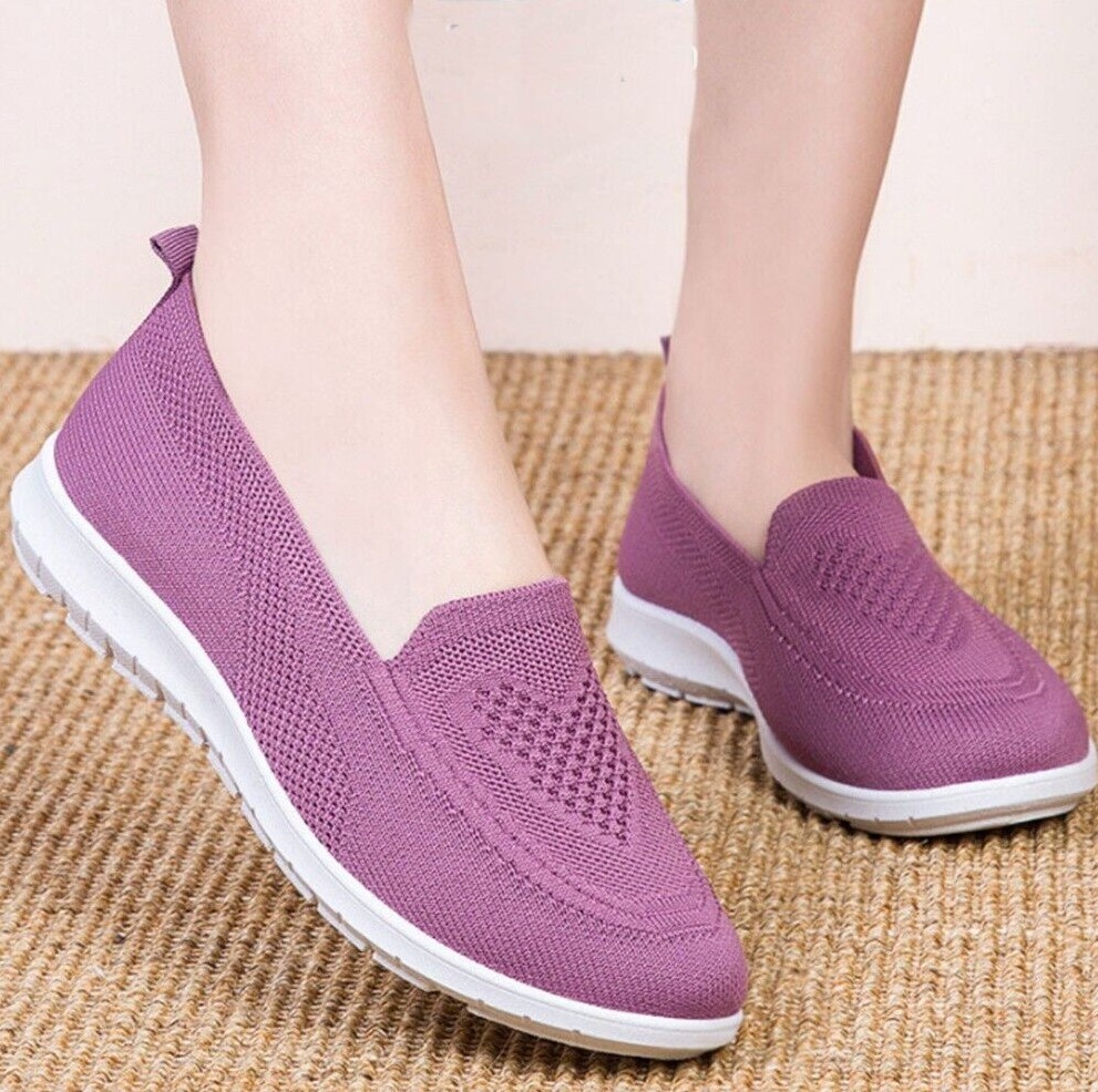 Womens Canvas Loafers Slip on Breathable Shoes