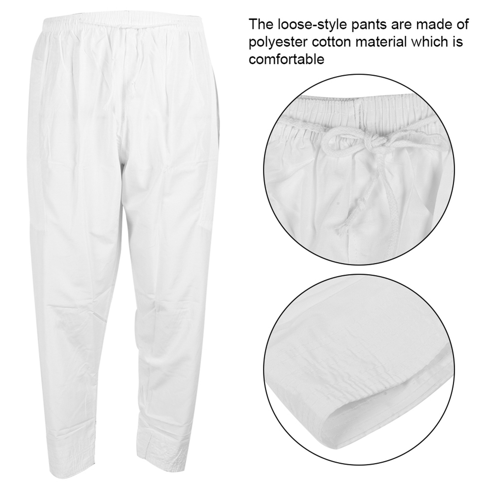 Men Muslim Pants Polyester Cotton LooseStyle With Waist Elastic Band Afghan