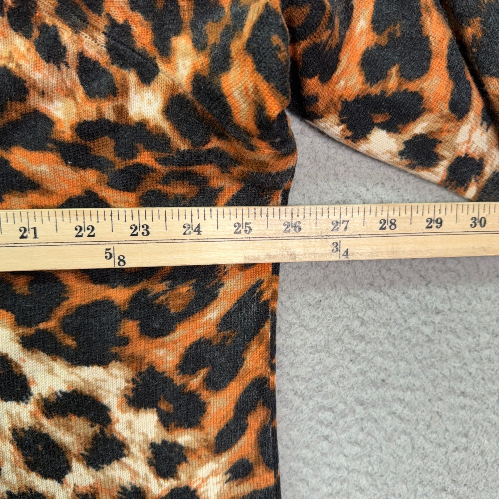 Talbots Sweater Womens 3X Brown Leopard Print Pure Cashmere Pullover