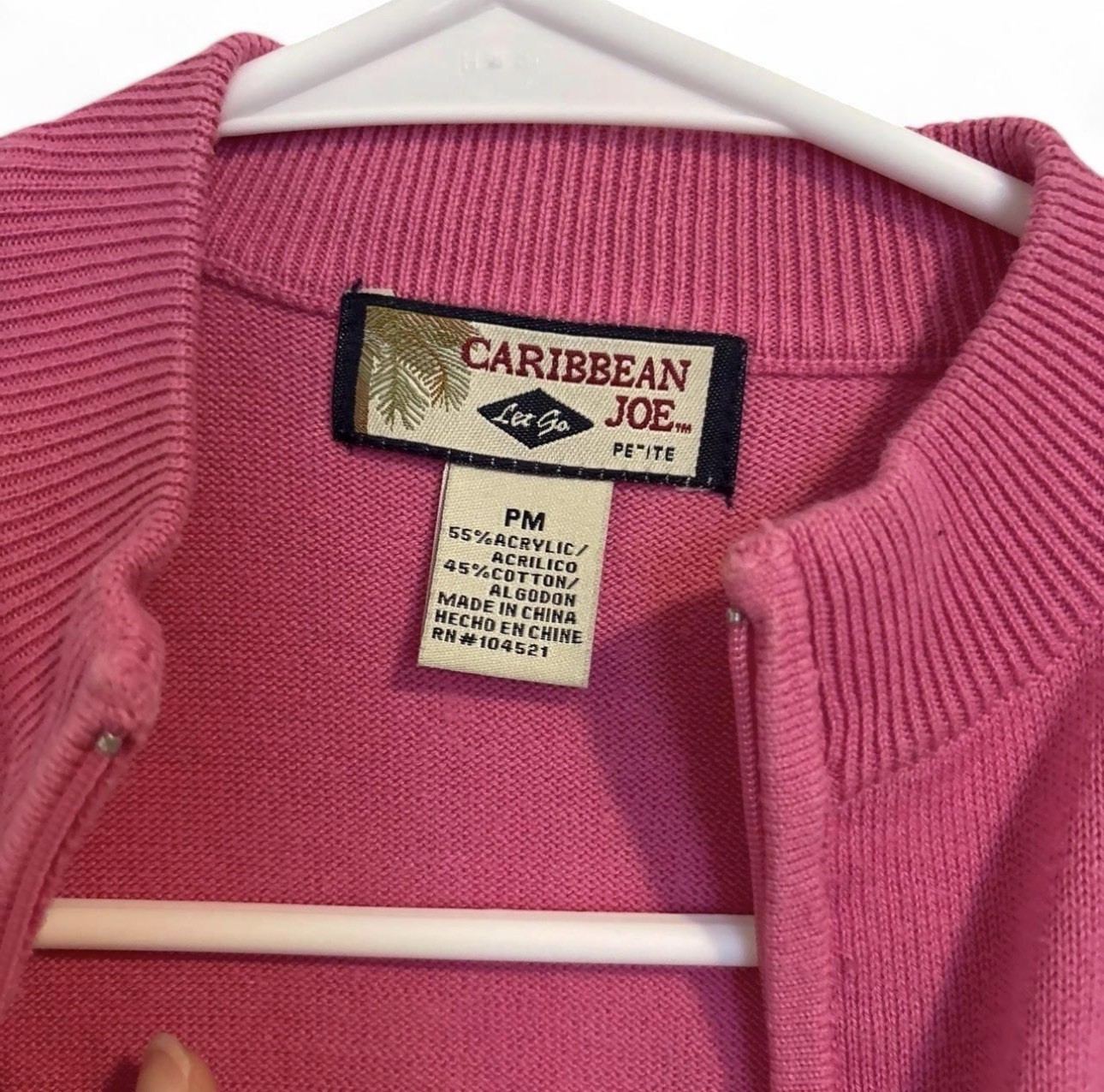Pink & Green Preppy Zip-Up Sweater | Country Club Chic Lightweight Layer Size PM