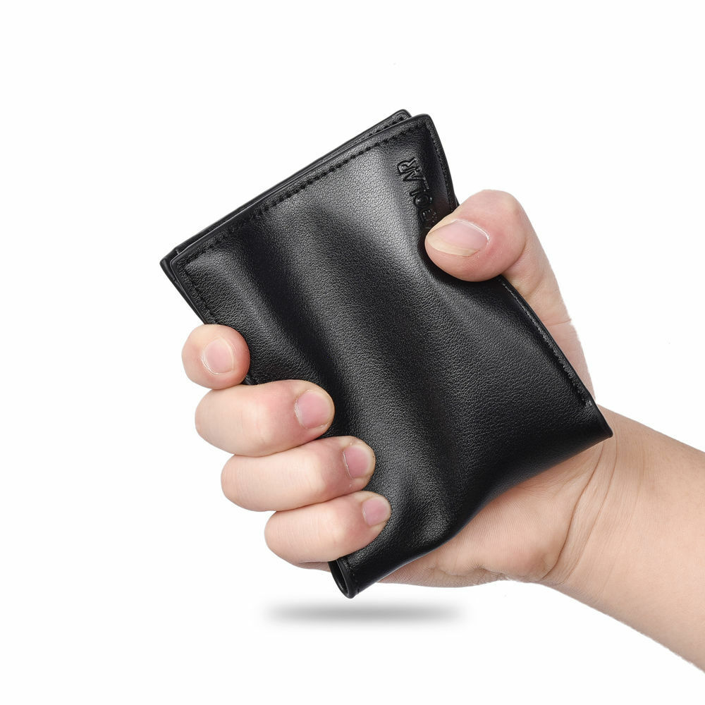 Men’s Bifold Leather Wallet With ID Window Credit Card Holder Slim Purse