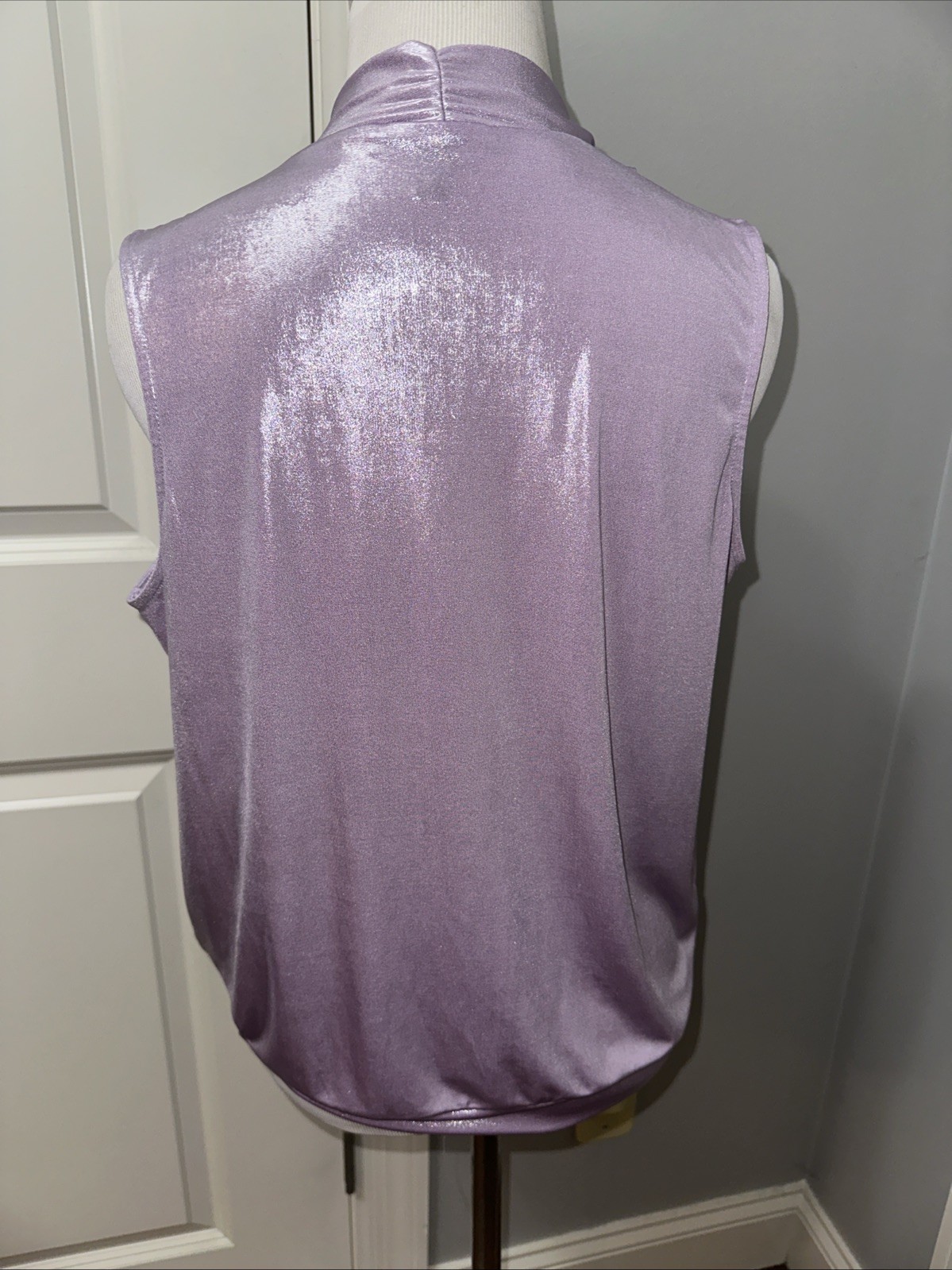 Lavender Shimmery Purple Metallic Sexy Low Cut Shirt M