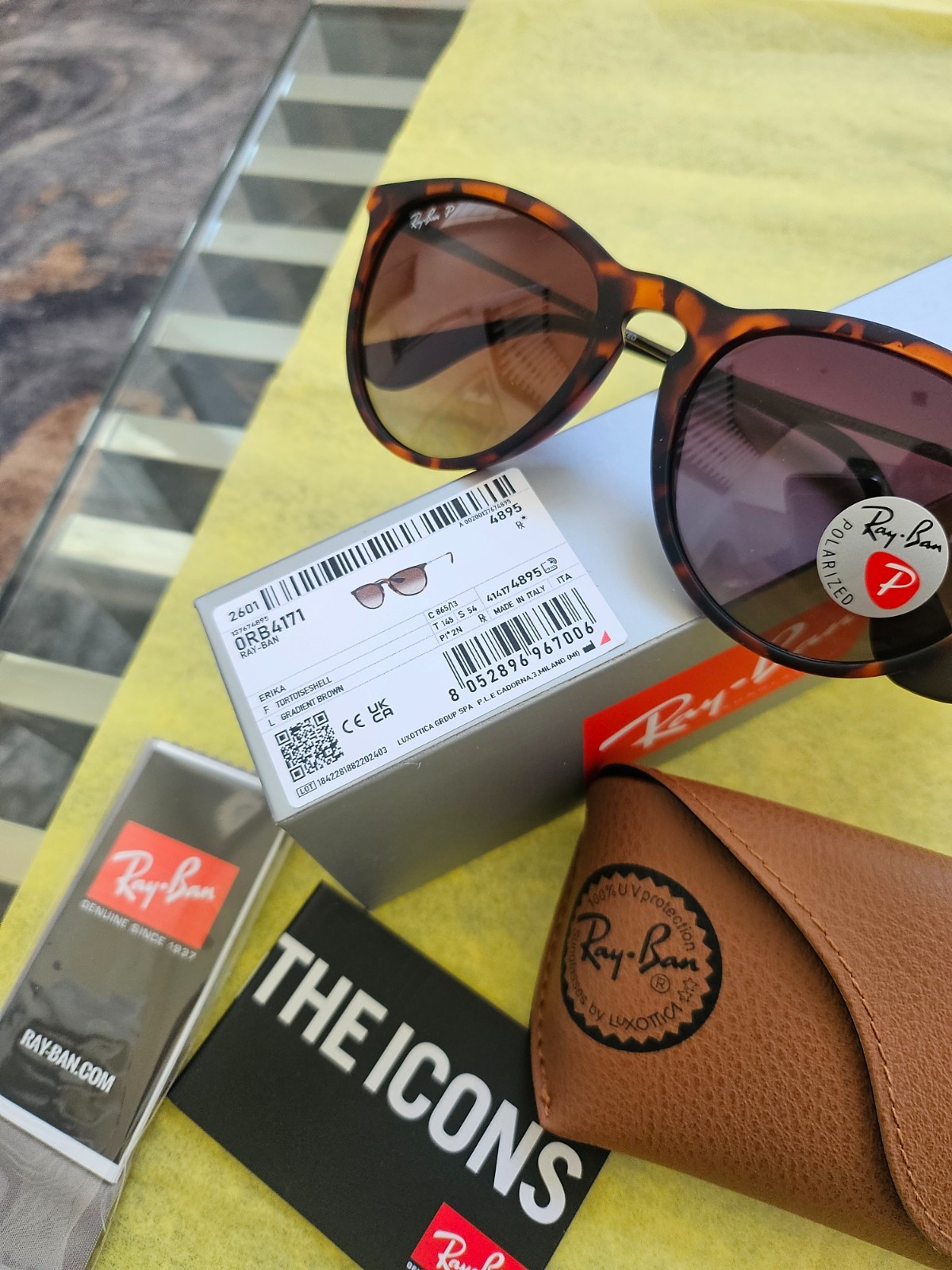 Ray Ban Erika Polarized RB4171/brown gradient Polycarbonate lenses Tortoise Fram
