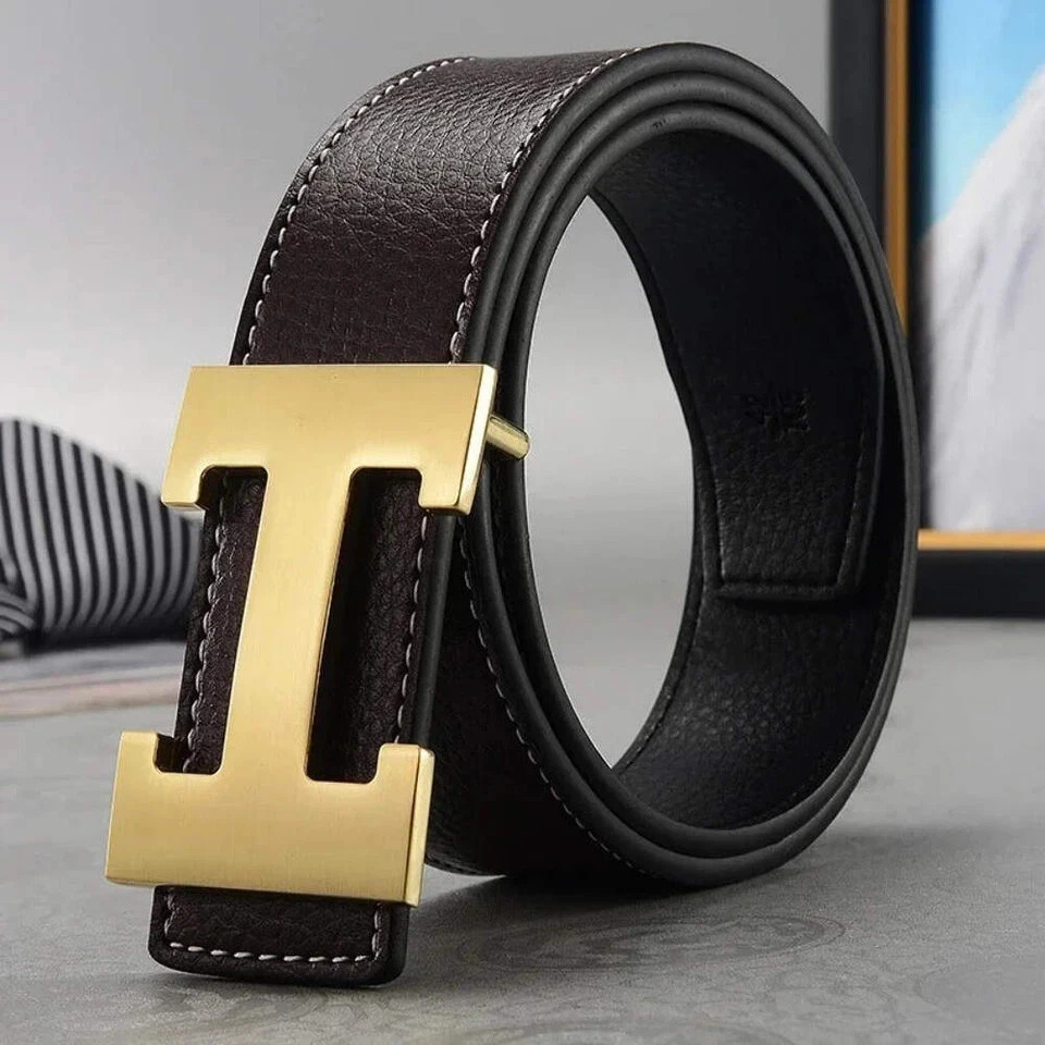 Width 3.5cm Famous Brand Belt Men Top Quality Genuine Luxury Leather Belts