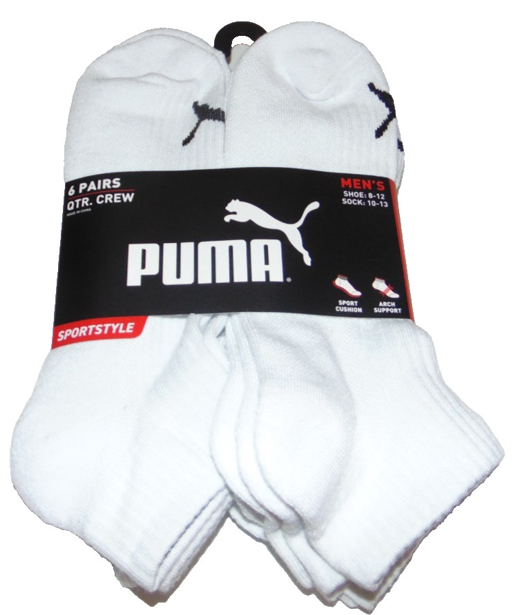 ~6 NWT Men’s PUMA Quarter Crew Socks! Shoe Size 8-12 Sock Size 10-13 Nice FS~
