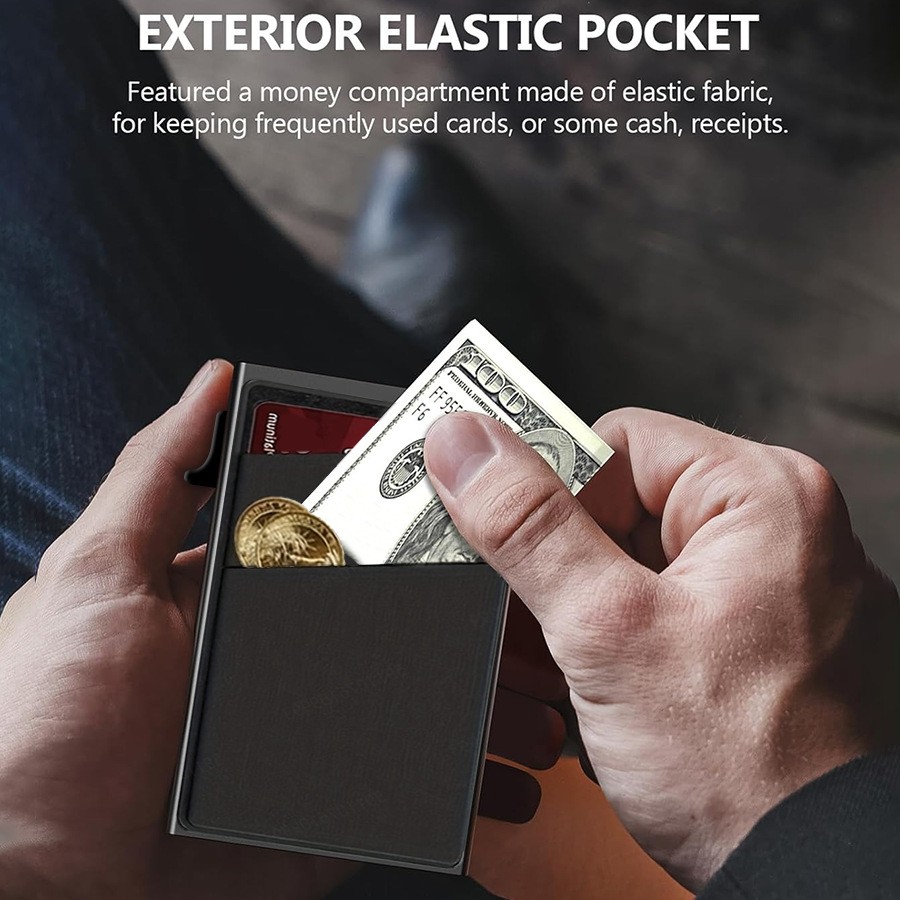 Mens Wallet Card Holder Slim Minimalist Wallet for Men Pop Up RFID Blocking