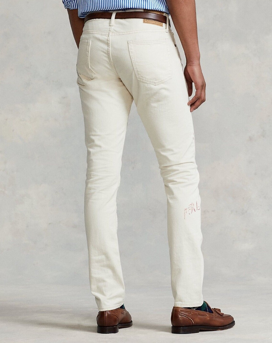 Polo Ralph Lauren Sailing Yacht Artist Artwork Pen Drawing Royal CP93 Slim Jeans