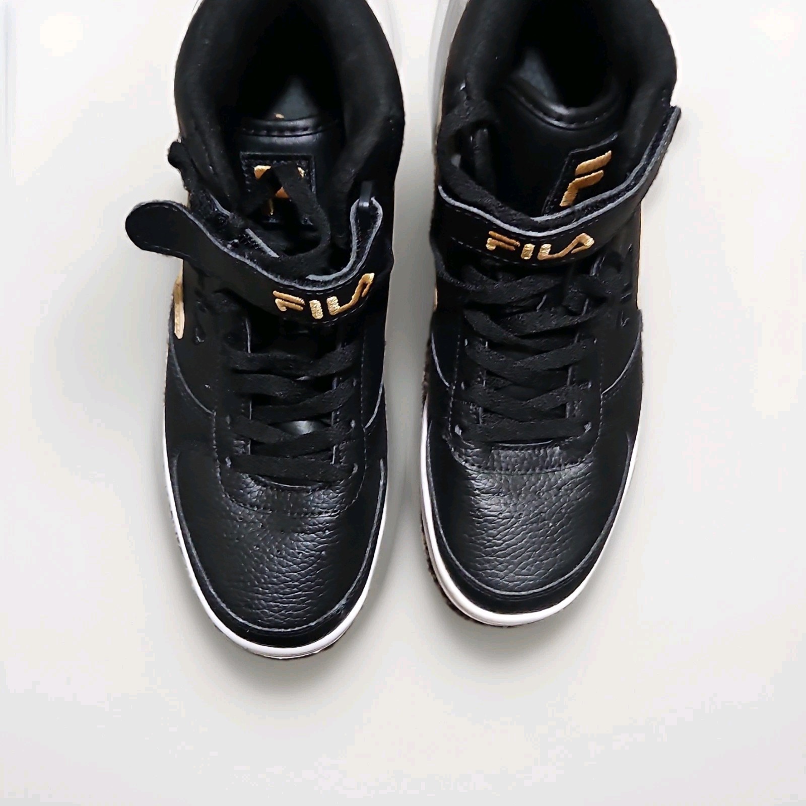 FILA 10 Unisex High Top Lace-Up Sneaker Black/Gold Synthetic Upper 5BM02058-016
