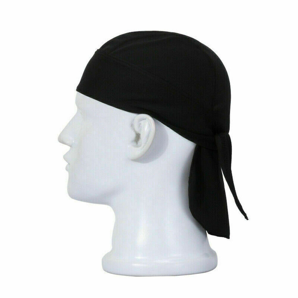Motorcycle Wrap Biker Du Do Black Bandana Paisley Doo Rag Head Skull Cap Durag