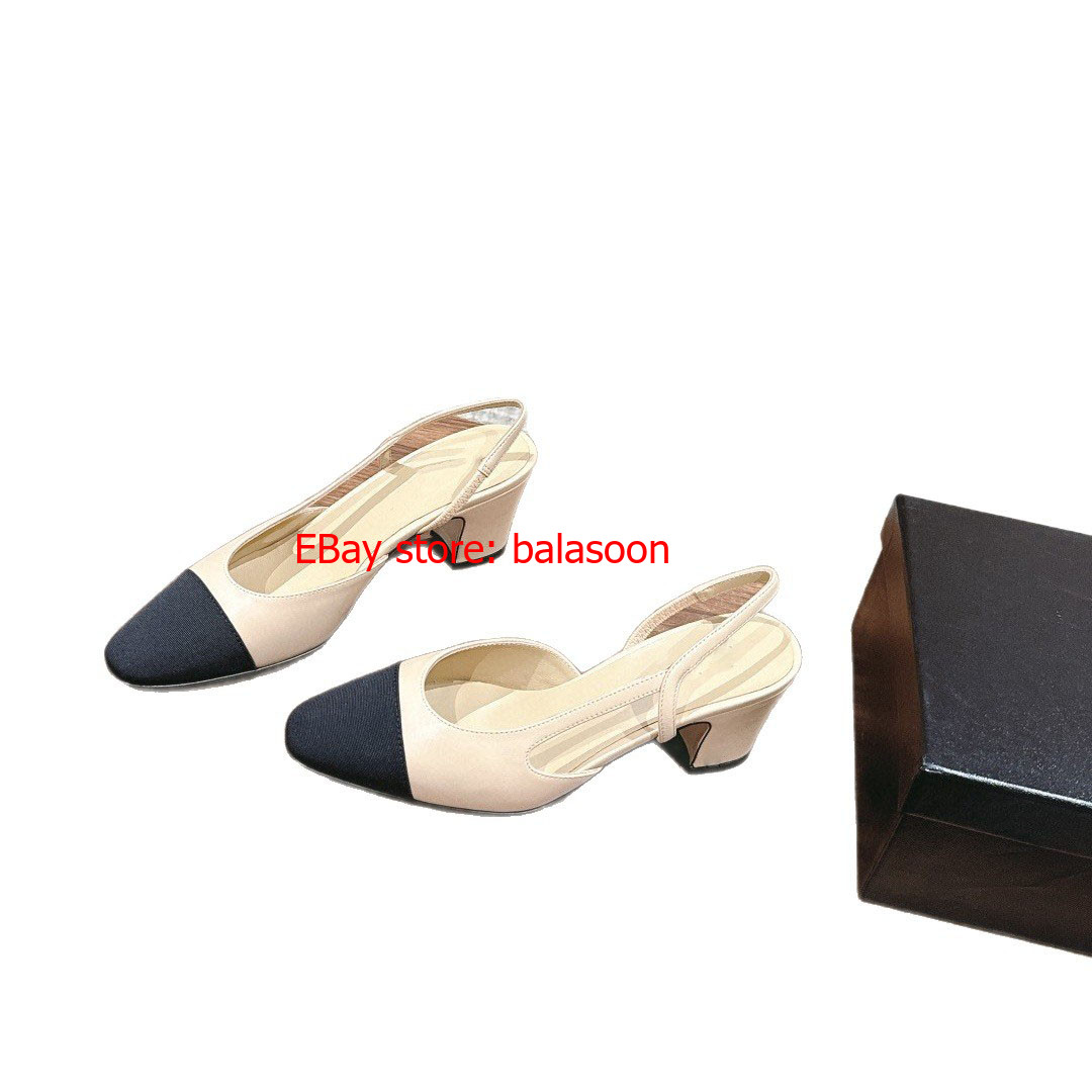 half-Baotou strap sandals high-heeled Mary Jane color matching thick heel sandal