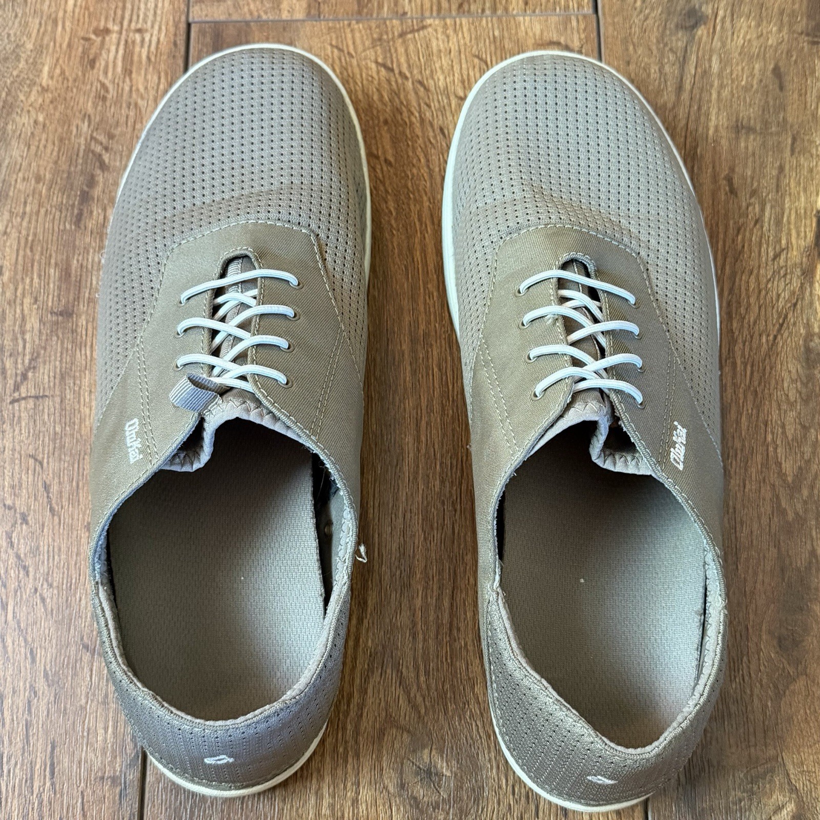 Olukai Nohea Moku Light Olive Green No Tie Boat Slip On Shoes US Men’s 12