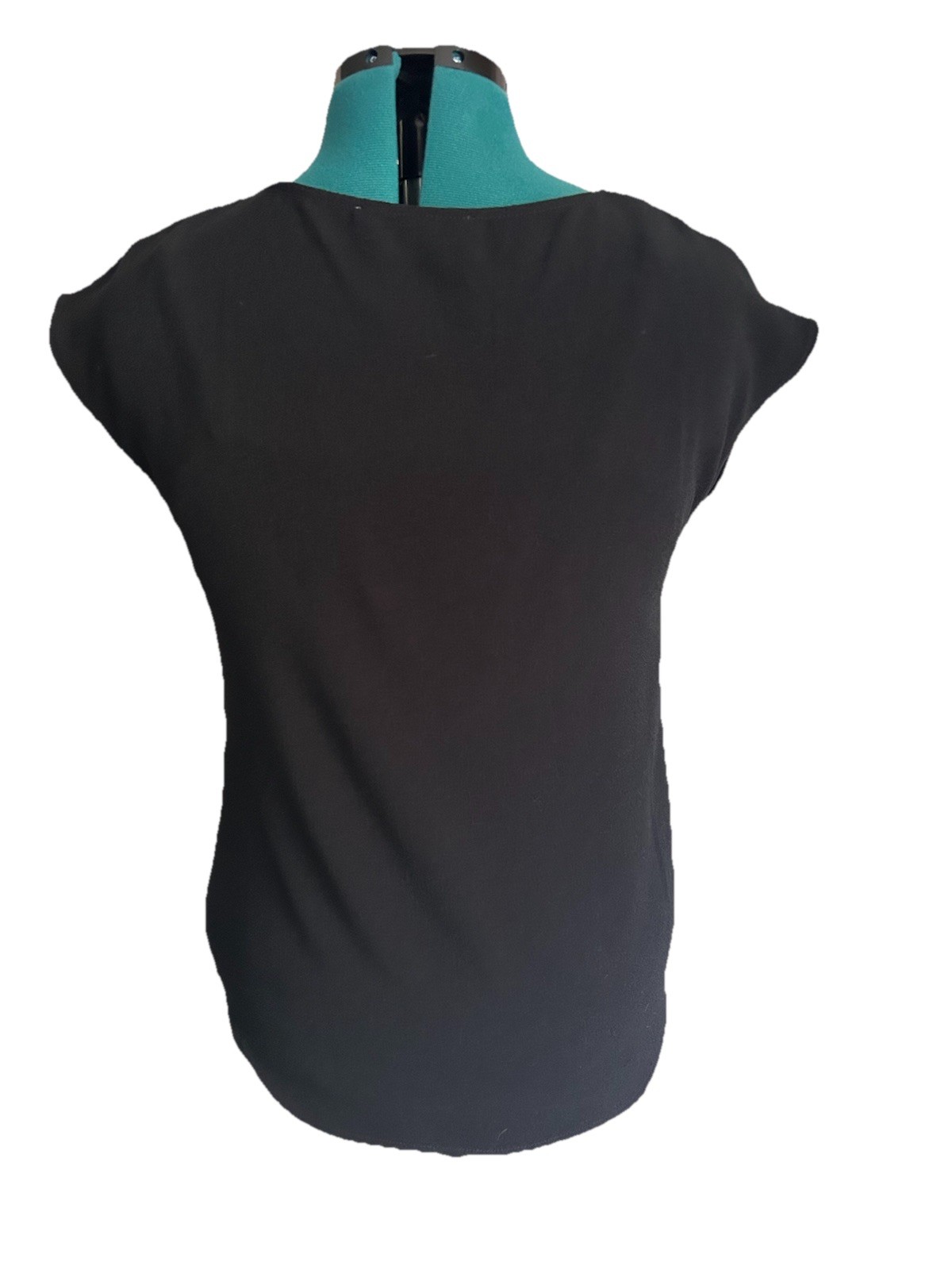 Marc New York Andrew Marc Womens Small Black Cherry Print Blouse Coquette Top
