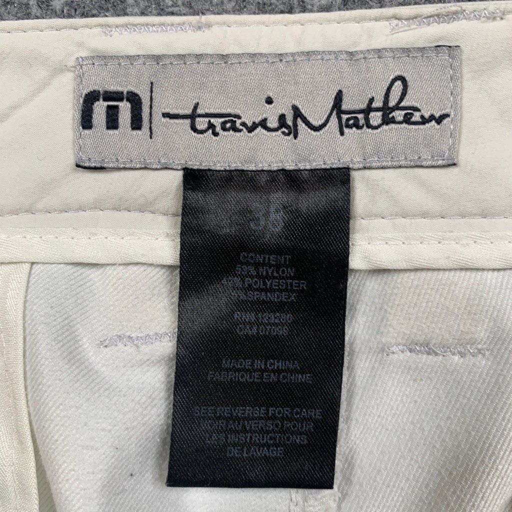 Travis Mathew Shorts Mens 38 Natural White Nylon Blend Stretch Performance