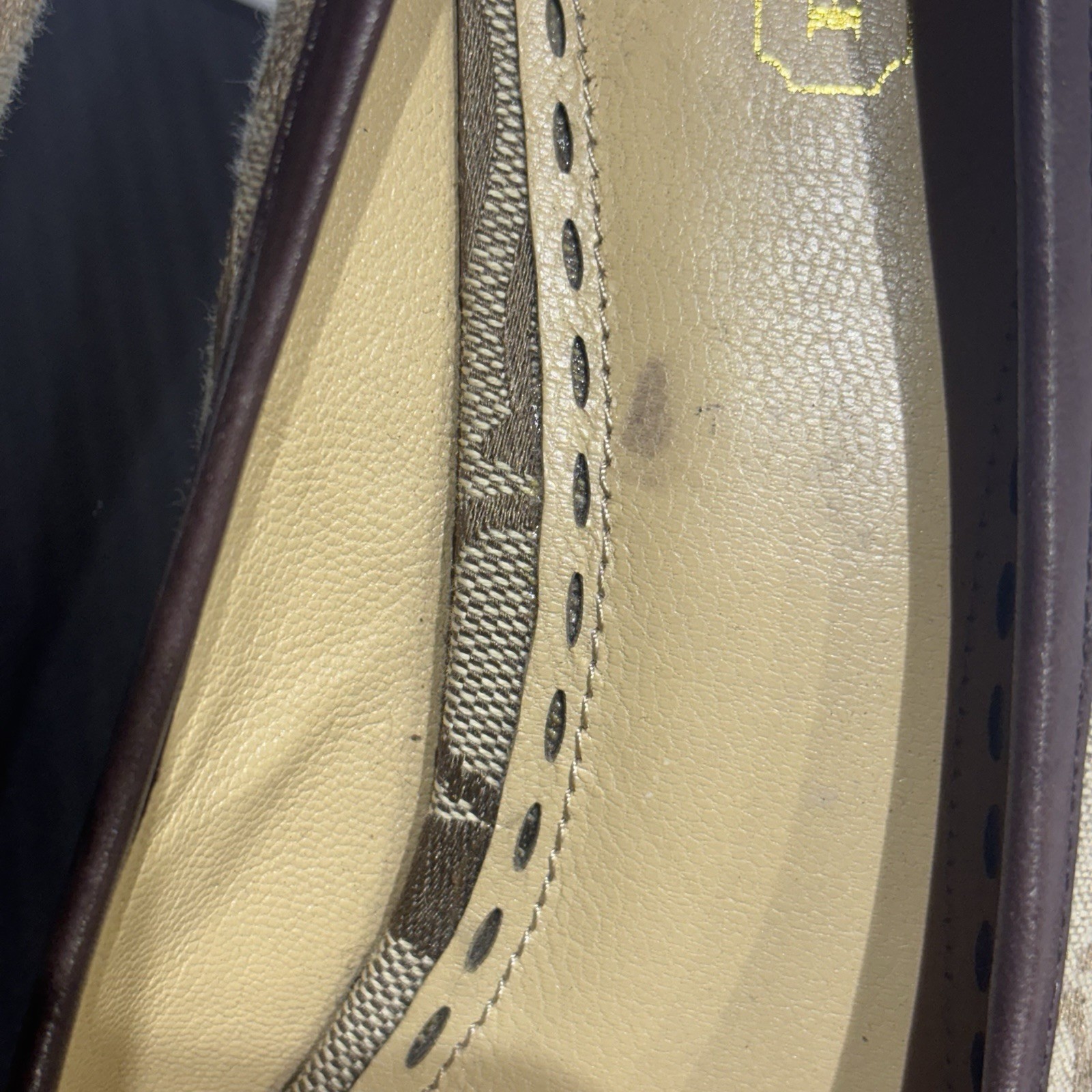 Coach Signature Canvas & Leather Heels Pumps Brown Tan Size 9.5B Stiletto