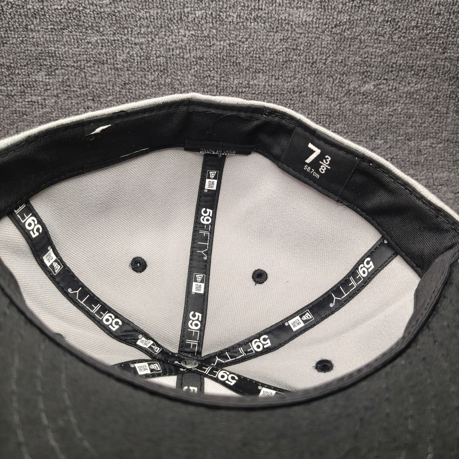 New Era 59FIFTY Fitted Baseball Cap Gray Black 7 1 4