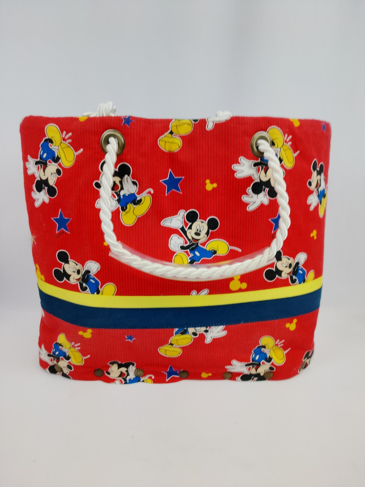 Handmade Red Mickey Mouse Tote Beach Bag