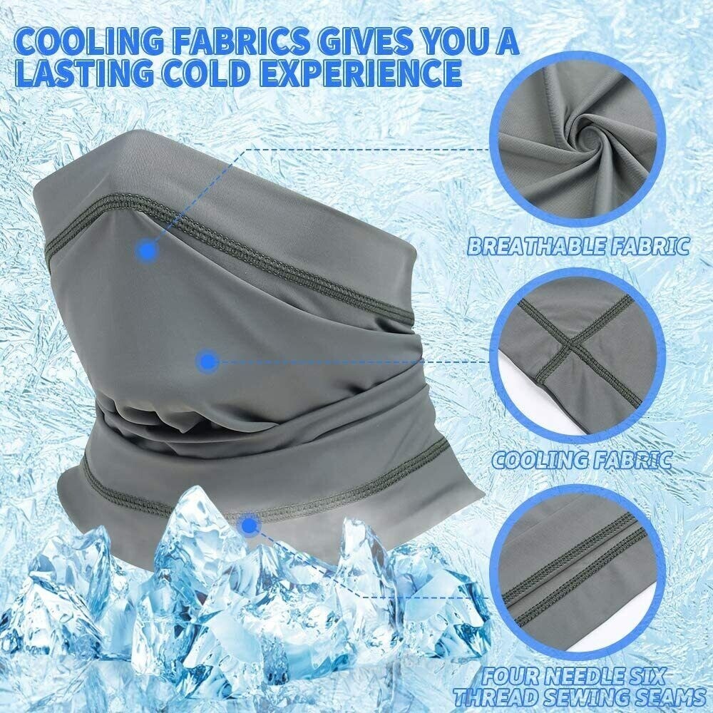 UV Protection Cooling Neck Gaiter Face Mask Scarf Men Women Neck Cover Bandana