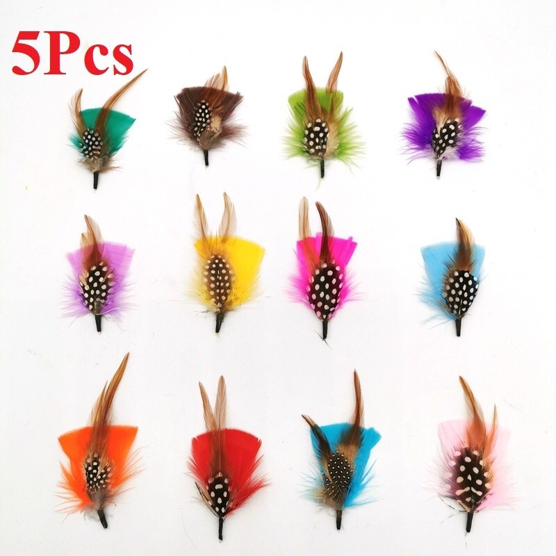 Hat Feathers 5 Pcs Assorted Natural Feather Accessories for Fedora Cowboy hat.
