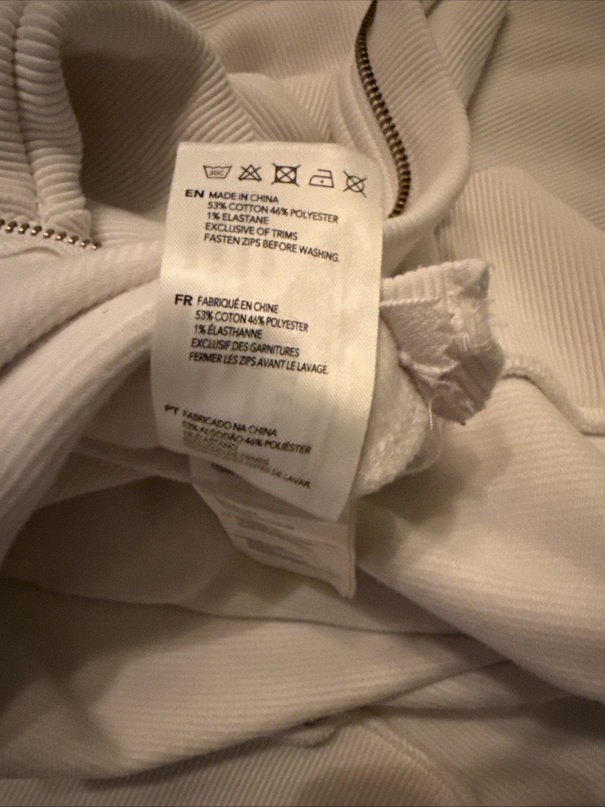 Varley Milton Sweat Pullover Sweater Ribbed White Cowl Neck Women’s XS
