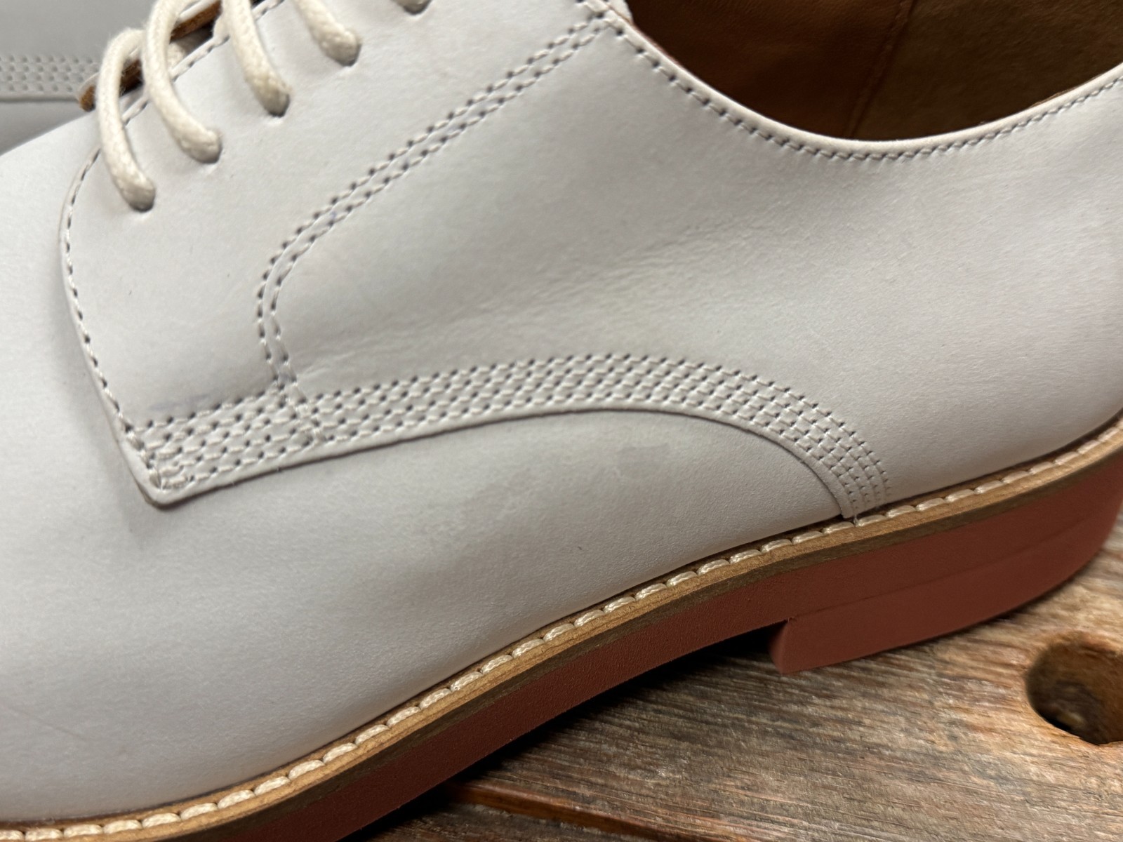 Peter Huber Men’s Shoes Classic White Buck Oxford Red Brick Outsole $179