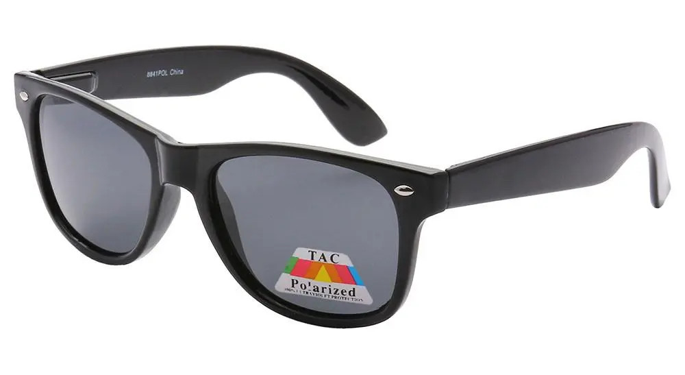 TAC Polarized Classic Glossy Black Sunglasses (PZ-8841POL/B) *NEW* *FREE Ship*