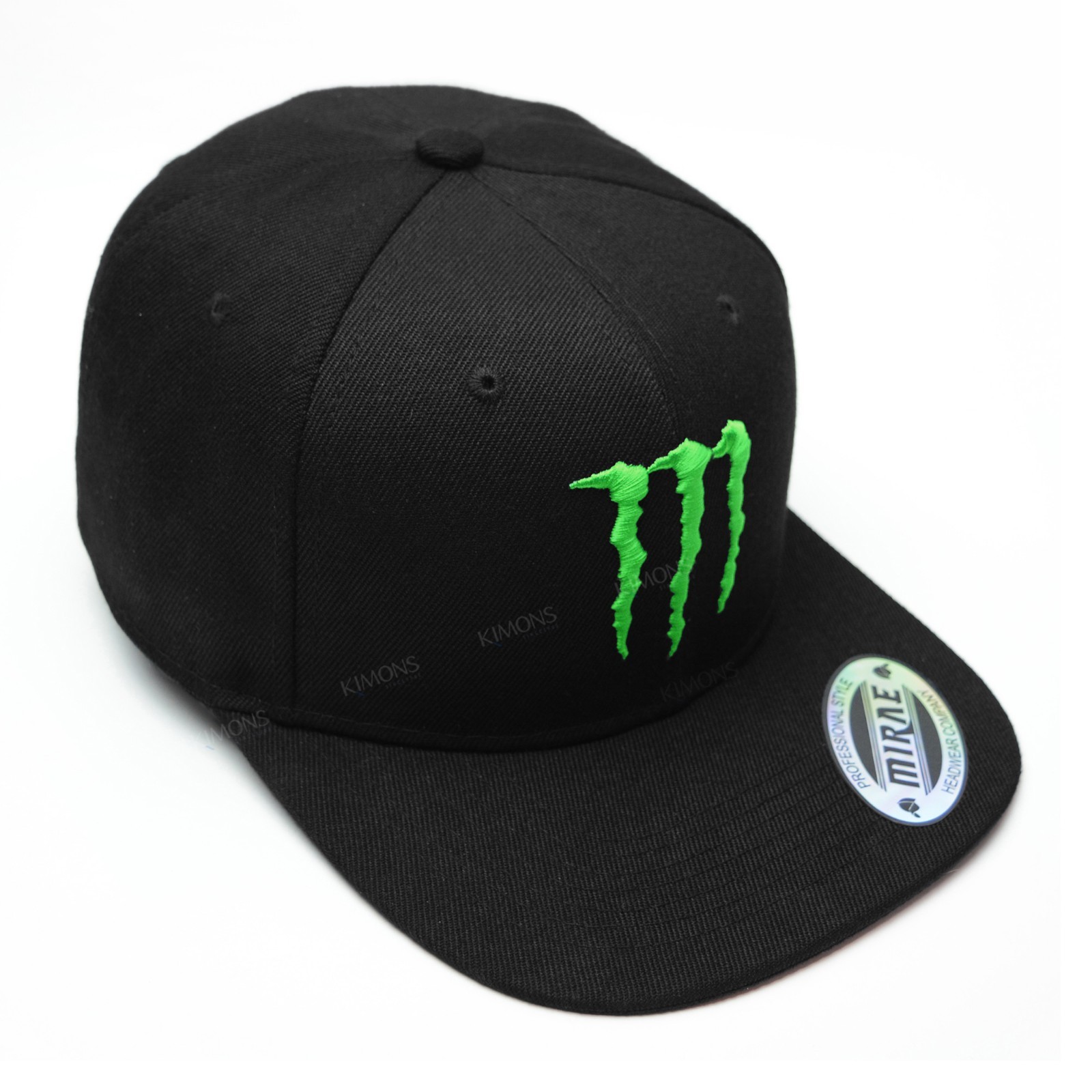 Energy Drink Embroidered Snapback Hat Monster Black Cap **Free Returns** LM / BK