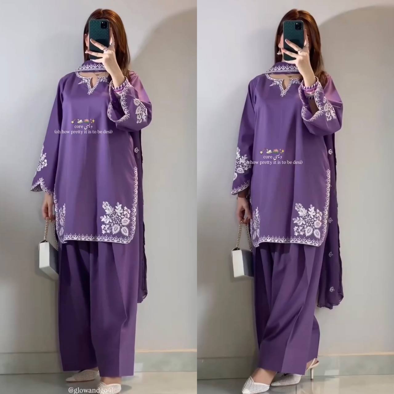 Fancy Roman Cotton Salwar Kameez With Dupatta For Organza Dupatta For Women
